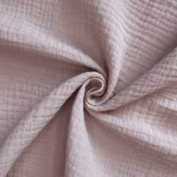 Ткань Муслин Жатый, цвет Пыльно-Розовый (на отрез)  в Камышине