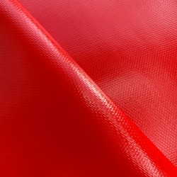 Ткань ПВХ 600 гр/м2 плотная, Красный (Ширина 150см), на отрез  в Камышине