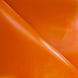 Тентовый материал ПВХ 450 гр/м2, Оранжевый (Ширина 160см), на отрез  в Камышине, 450 г/м2, 699 руб